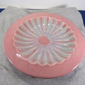 Royal Haeger Centerpiece or Service Platter Bowl Pink Blue Daisy 13.5" wide